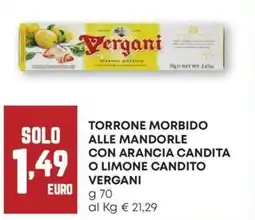 Pam Torrone morbido alle mandorle con arancia candita o limone candito VERGANI offerta