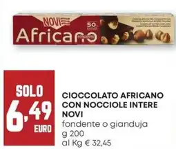 Pam Cioccolato africano con nocciole intere novi fondente o gianduja offerta