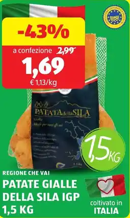 ALDI Regione che vai patate gialle della sila IGP offerta