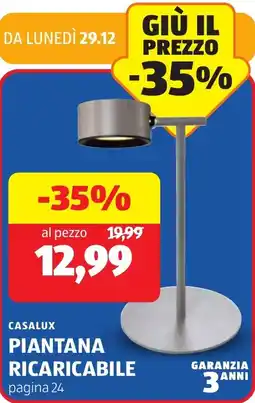 ALDI Casalux piantana ricaricabile offerta