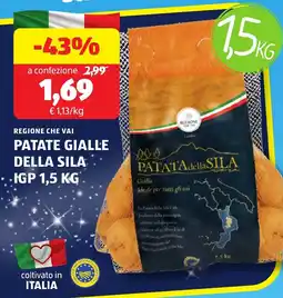 ALDI Regione che vai patate gialle della sila IGP offerta