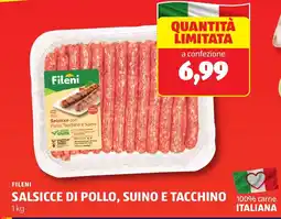 ALDI Fileni salsicce di pollo, suino e tacchino offerta