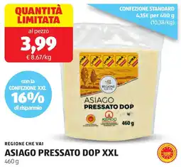ALDI Regione che vai asiago pressato dop XXL offerta