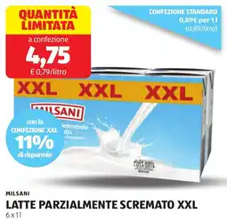 ALDI Milsani latte parzialmente scremato XXL offerta