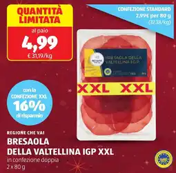 ALDI Regione che vai bresaola della valtellina igp XXL offerta