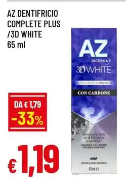 Famila AZ DENTIFRICIO COMPLETE PLUS /3D WHITE 65 ml offerta