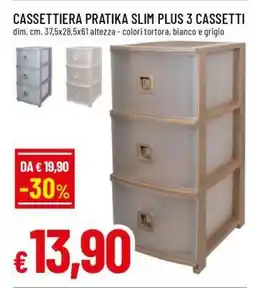 Famila CASSETTIERA PRATIKA SLIM PLUS 3 CASSETTI offerta