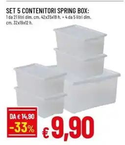 Famila SET 5 CONTENITORI SPRING BOX offerta