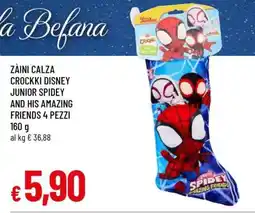 Famila Zàini Calza Crockki Disney Junior Spidey and His Amazing Friends 4 pezzi offerta