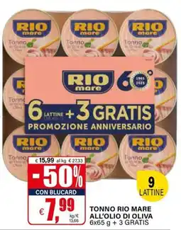 Il Gigante TONNO RIO MARE ALL'OLIO DI OLIVA offerta