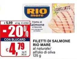 Il Gigante Filetti di salmone RIO MARE offerta