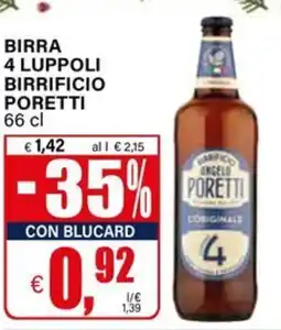 Il Gigante Birra 4 luppoli birrificio PORETTI offerta
