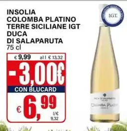 Il Gigante Insolia colomba platino terre siciliane IGT DUCA DI SALAPARUTA offerta