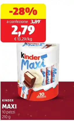 ALDI Kinder maxi offerta