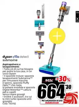 MediaWorld dyson Aspirapolvere e lavapavimenti offerta