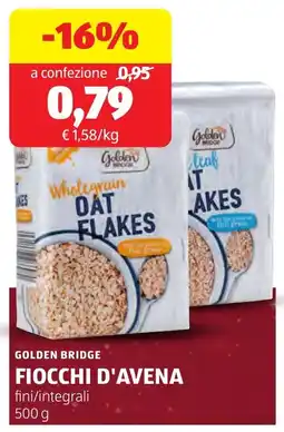 ALDI Golden bridge fiocchi d'avena offerta