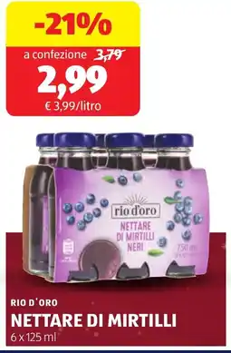 ALDI Rio d'oro nettare di mirtilli offerta