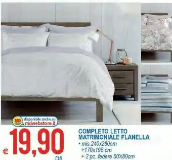 MD Discount Completo letto matrimoniale flanella offerta