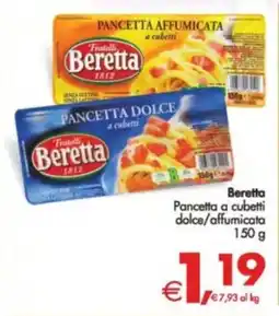 Deco Supermercati Beretta Pancetta a cubetti dolce/affumicata offerta