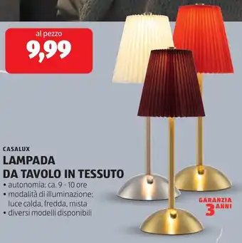 Casalux lampada da tavolo in tessuto