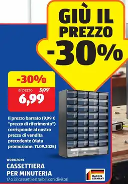 ALDI Workzone cassettiera per minuteria offerta