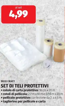 ALDI Deco craft set di teli protettivi offerta