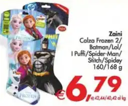 Deco Supermercati Zaini Calza Frozen 2/ Batman/Lol/ I Puffi/Spider-Man/ Stitch/Spidey offerta