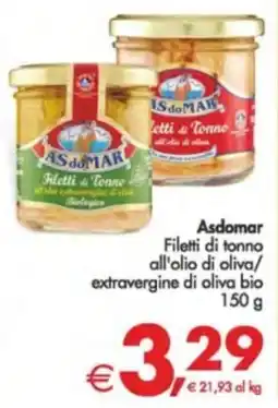 Deco Supermercati Asdomar Filetti di tonno all'olio di oliva/ extravergine di oliva bio offerta