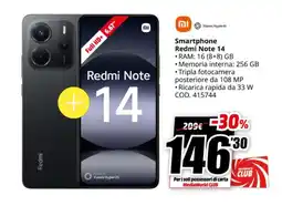 MediaWorld Xiaomi Smartphone Redmi Note 14 offerta