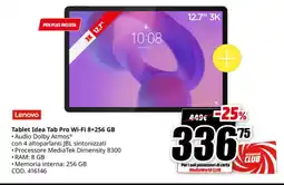 MediaWorld Lenovo Tablet Idea Tab Pro Wi-Fi 8+256 GB offerta