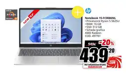 MediaWorld hp Notebook 15-FC0086NL offerta