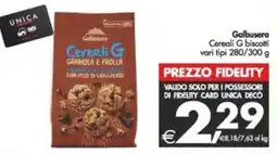 Deco Supermercati Galbusera Cereali G biscotti offerta
