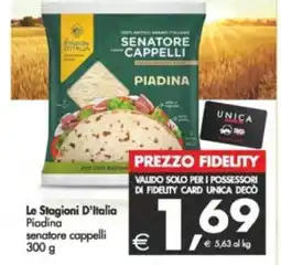 Deco Supermercati Le stagioni d'italia piadina senatore cappelli offerta