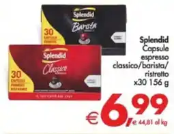 Deco Supermercati Splendid Capsule espresso classico/barista/ ristretto x30 offerta