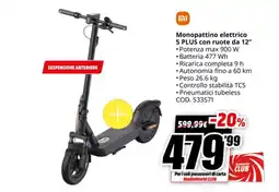 MediaWorld Monopattino elettrico 5 PLUS con ruote da 12" offerta