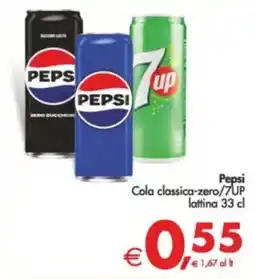 Deco Supermercati Pepsi Cola classica-zero/7UP lattina offerta