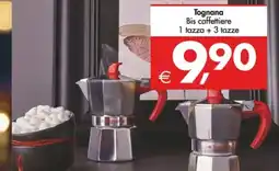 Deco Supermercati Tognana Bis caffettiere 1 tazza + 3 tazze offerta