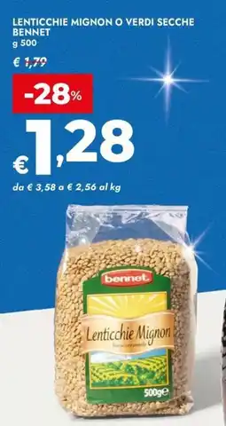 Bennet Lenticchie mignon o verdi secche BENNET offerta