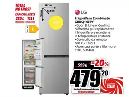 MediaWorld LG Frigorifero Combinato GBBSJ10EPY offerta