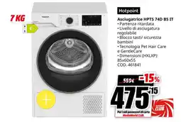 MediaWorld Hotpoint Asciugatrice HPTS 74D BS IT offerta