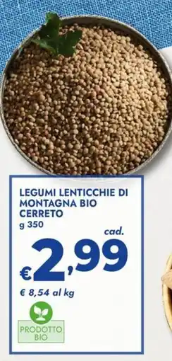 Bennet Legumi lenticchie di montagna bio cerreto offerta