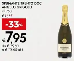 Bennet Spumante trento doc ANGELO GRIGOLLI offerta