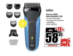 MediaWorld BRAUN Rasoio 310BT MALHRREMKP 32B offerta