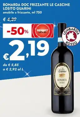 Bennet Bonarda doc frizzante le cascine LOSITO GUARINI offerta
