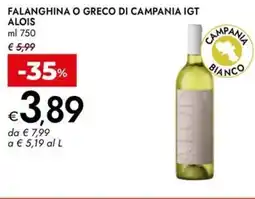 Bennet Falanghina o greco di campania igt ALOIS offerta