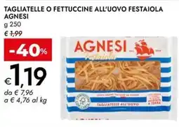Bennet Tagliatelle o fettuccine all'uovo festaiola AGNESI offerta