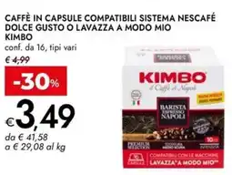 Bennet Caffè in capsule compatibili sistema nescafé dolce gusto o lavazza a modo mio KIMBO offerta