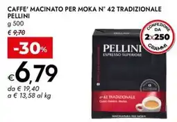 Bennet Caffe' macinato per moka n° 42 tradizionale PELLINI offerta