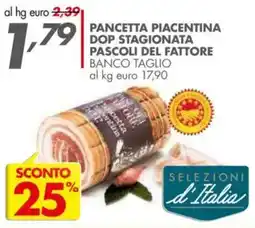 Italmark Pancetta piacentina dop stagionata pascoli del fattore offerta