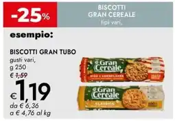 Bennet Biscotti gran tubo GRAN CEREALE offerta